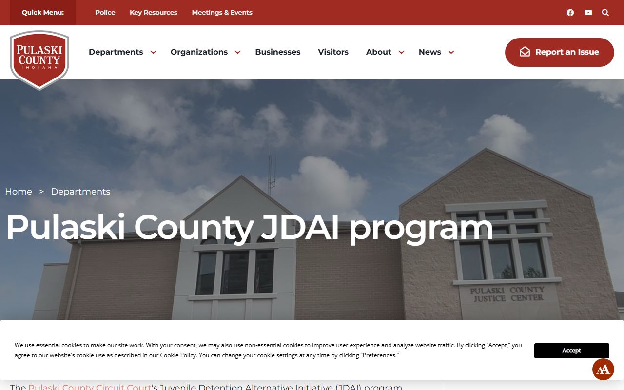 Pulaski County arrest records and juvenile charge program information