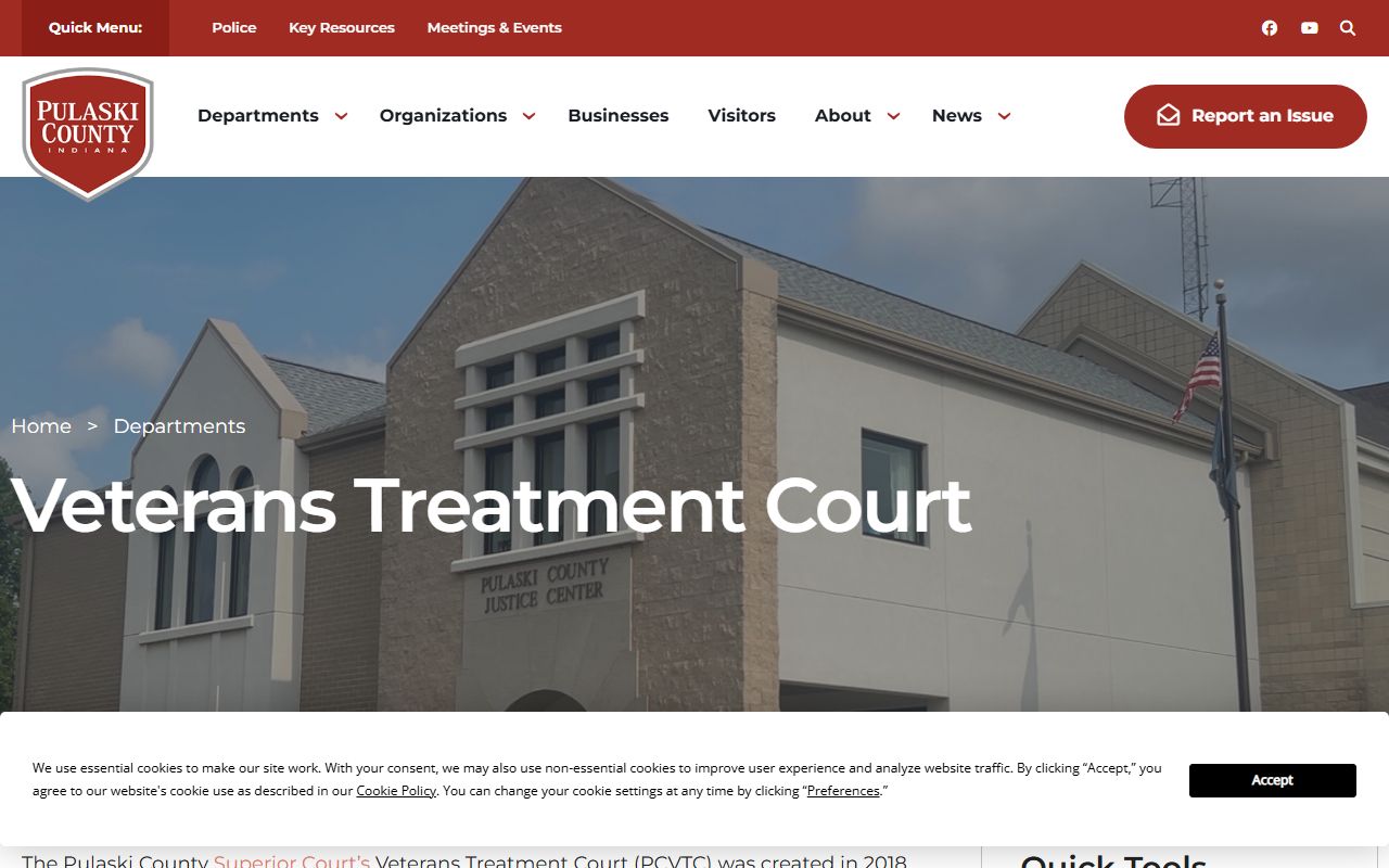 Pulaski County arrest records and veterans treatment court charge referral context