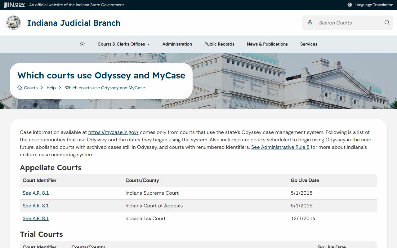 Pulaski County court records Odyssey courts adoption list