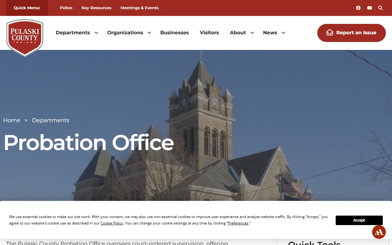 Pulaski County criminal court records Probation Office
