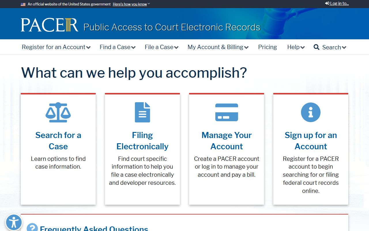 Pulaski County court records and PACER federal docket portal
