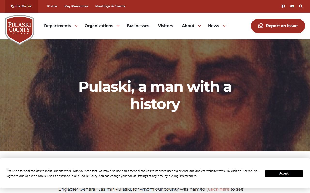Pulaski County court records Casimir Pulaski namesake history