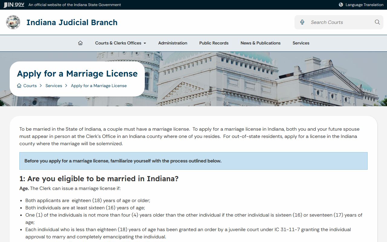 Pulaski County marriage records Indiana marriage license application