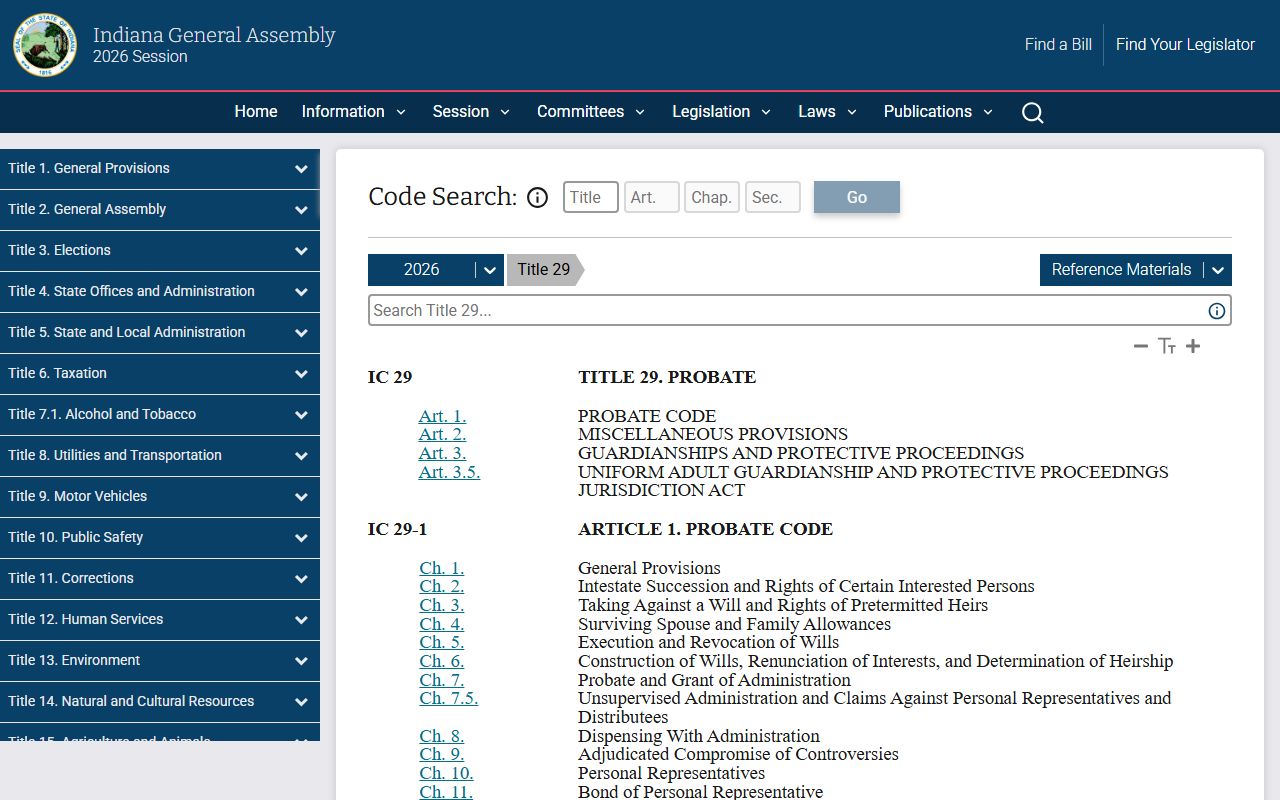 Pulaski County probate records Indiana probate code